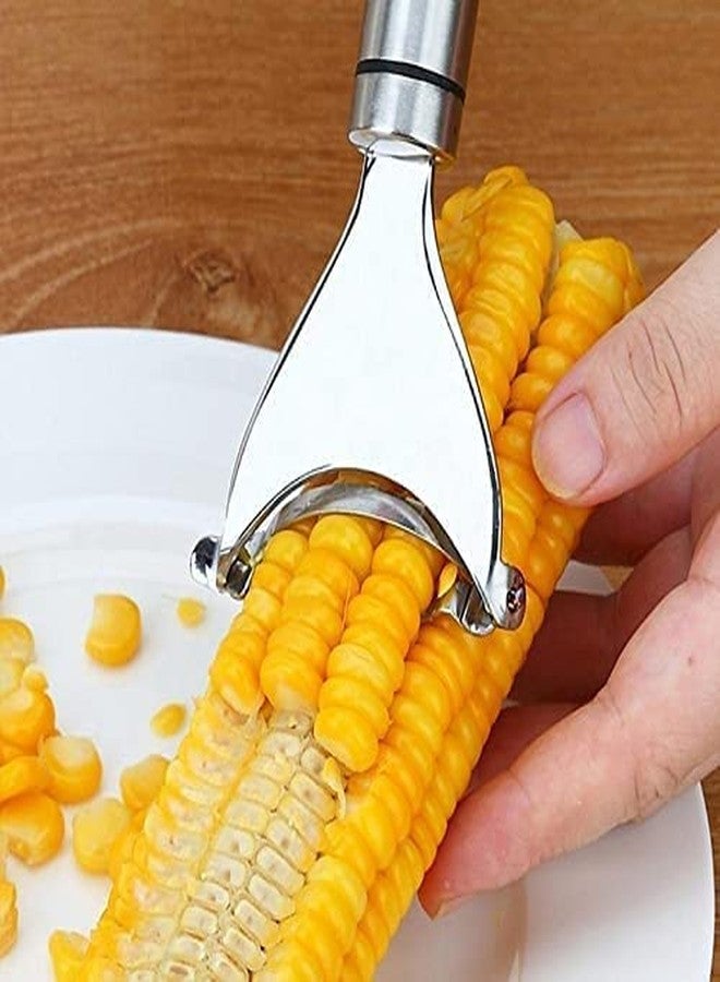 Zinley 1 pc Corn Threshing Peeler Stripper Corns Cob Remover Cutter Stainless Steel Peeler Vegetable Peeler Corn Planer - Image 2